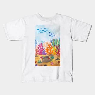 Colorful Coral underwater Kids T-Shirt